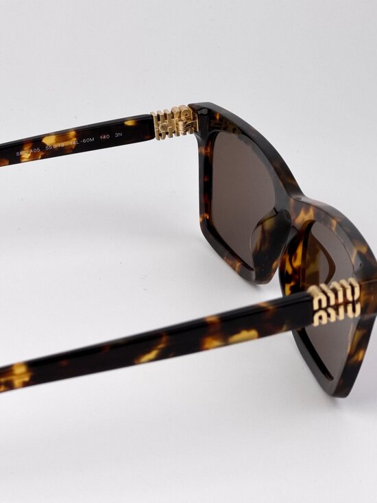 Miu Miu Women’s Sunglasses Honey Havana Brown Rectangle Frames MUA05S 14L60M main image 6